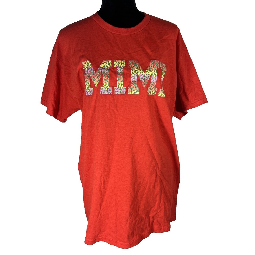 MIMI T Shirt LARGE Red Tulip Floral Texture Short Sl Gildan - MADE BY ME!